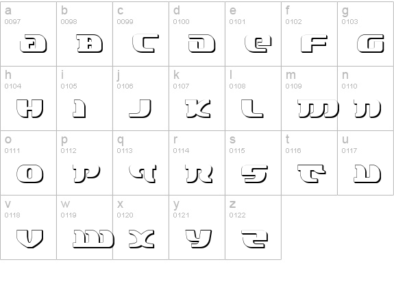 Lord of the Sith Shadow lowercase a-z preview