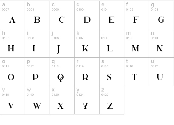 LotusEater lowercase a-z preview