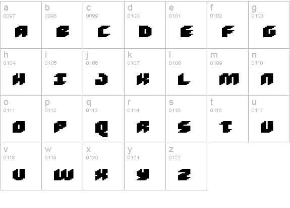 Loud noise Black lowercase a-z preview
