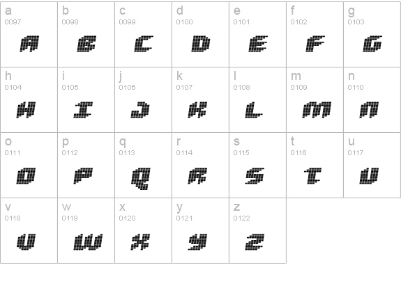 Loud noise Skew lowercase a-z preview