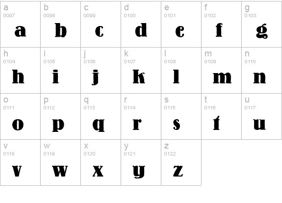 Louis-Bold lowercase a-z preview