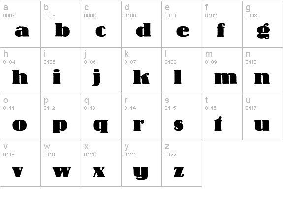 Louis-Heavy-Regular lowercase a-z preview