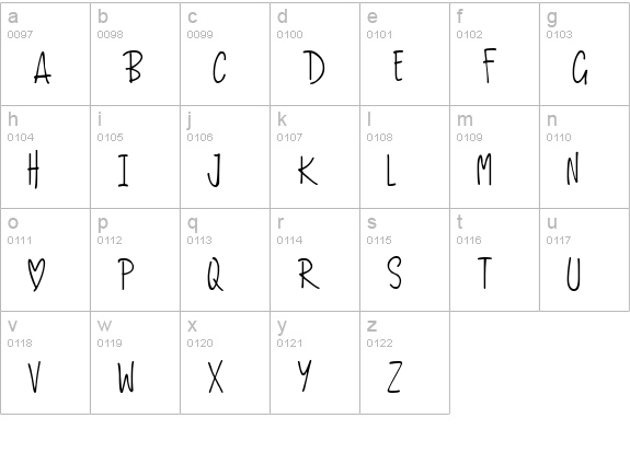 Love and Romance
 lowercase a-z preview
