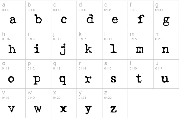 Love LetterTW lowercase a-z preview