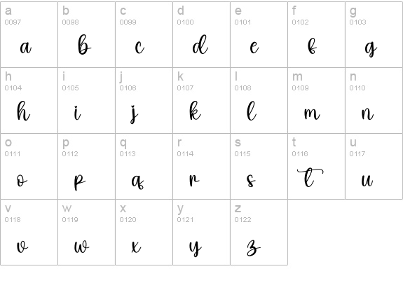 Love Lony lowercase a-z preview