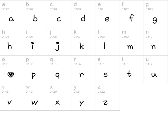 love of love by OUBYC lowercase a-z preview