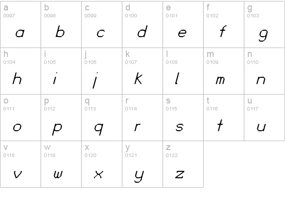 Love Parade italian lowercase a-z preview