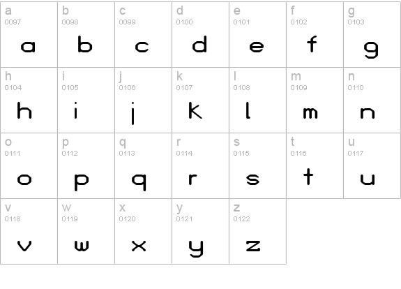 Love Parade widebold lowercase a-z preview