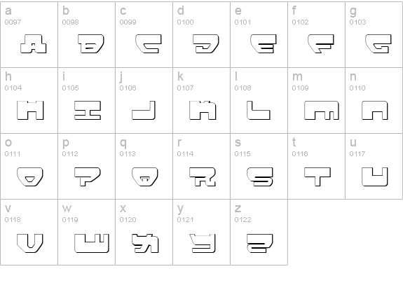Loveladies Shadow lowercase a-z preview
