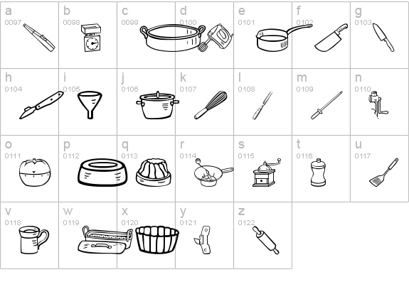 Lovely kitchen lowercase a-z preview