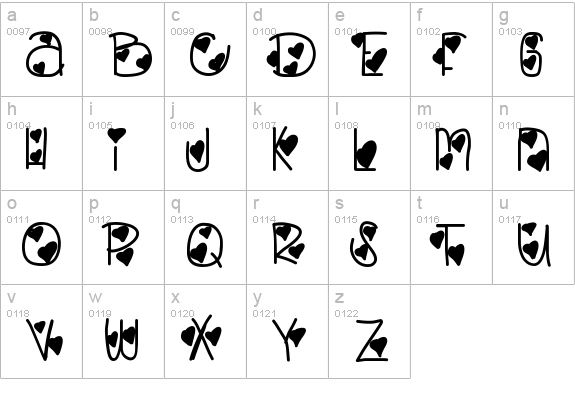 LovelyBitch lowercase a-z preview