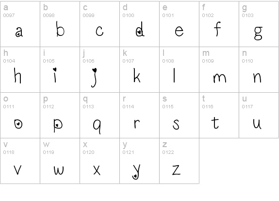 LoveNess lowercase a-z preview