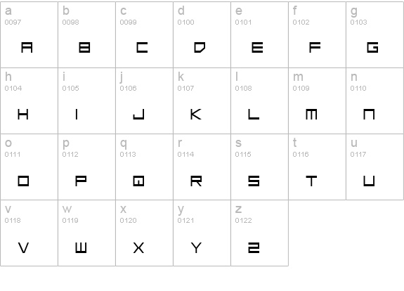 Low Gun Screen lowercase a-z preview