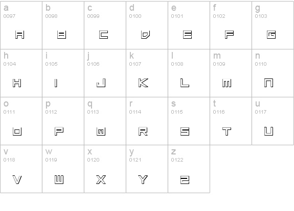 Low Gun Screen Bold 3D lowercase a-z preview