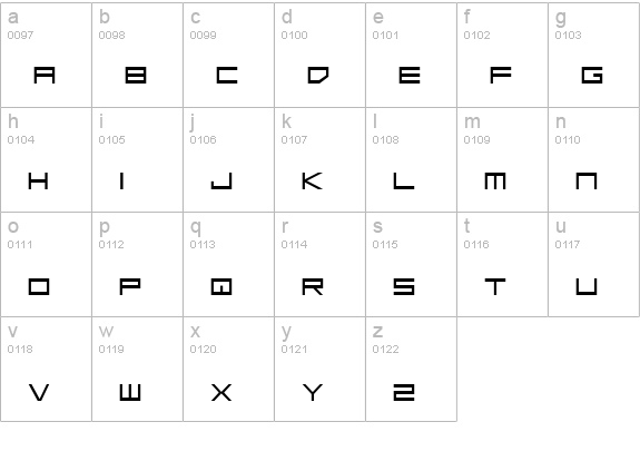 Low Gun Screen Expanded lowercase a-z preview