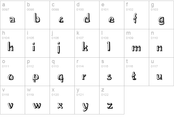 Lower-EastSide lowercase a-z preview