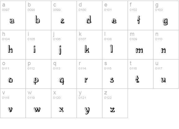 LowerEastSide Regular lowercase a-z preview