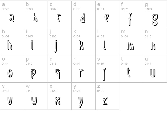 Loxembourg 1910 Shadow lowercase a-z preview