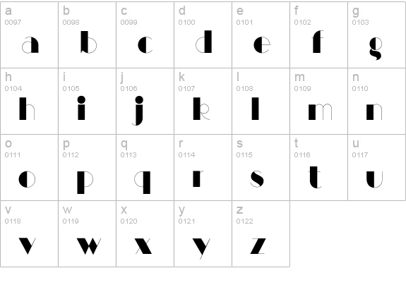 LSCManhattan lowercase a-z preview
