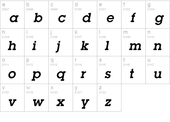 LubalinDemiOblique lowercase a-z preview