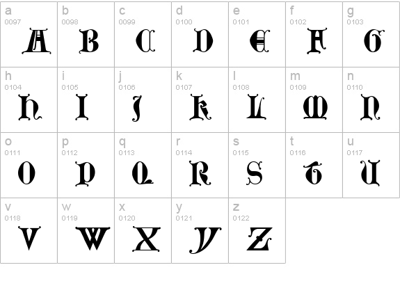 Lubeck lowercase a-z preview