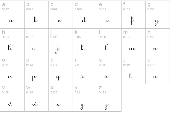Lucy Normal lowercase a-z preview