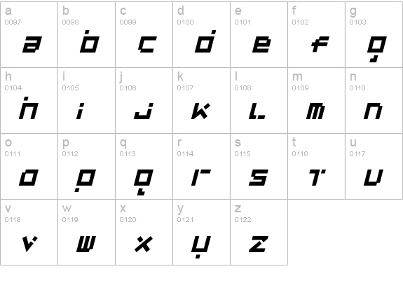 LuggageBrokenHeavyObl lowercase a-z preview