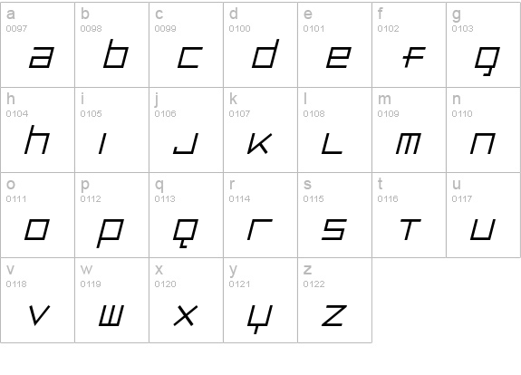 LuggageLightObl lowercase a-z preview