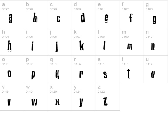 Lunatic lowercase a-z preview