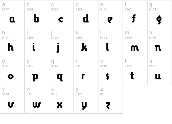 LunatixBold Bold lowercase a-z preview