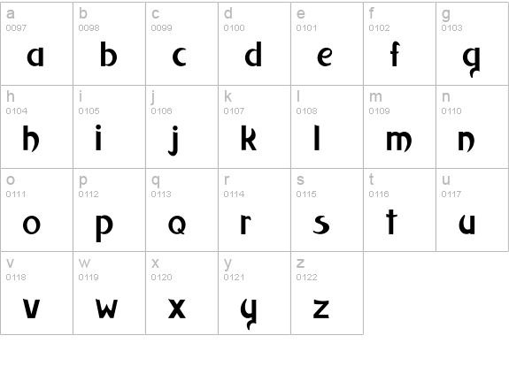 Lunax lowercase a-z preview