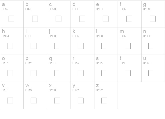 Lunchboxdingbats-regular lowercase a-z preview