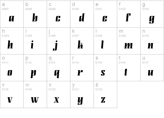 LundaModern Bold lowercase a-z preview