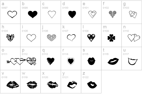 luv n kisses lowercase a-z preview