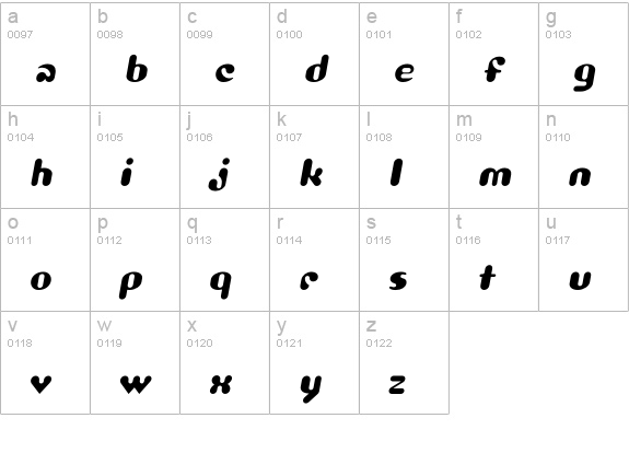 Luvbug-Light lowercase a-z preview