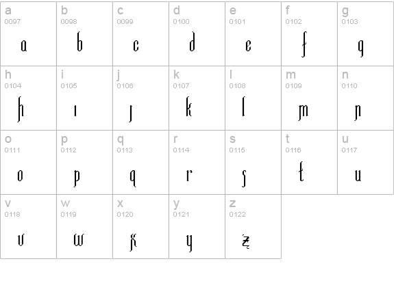 Luxembourg Regular lowercase a-z preview