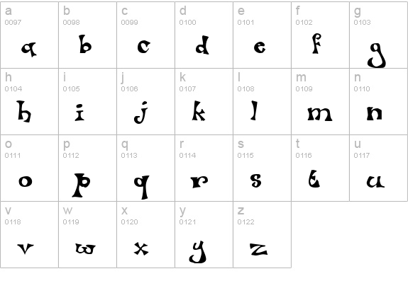 Luxo lowercase a-z preview