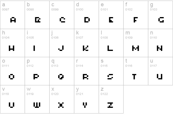 M Web lowercase a-z preview