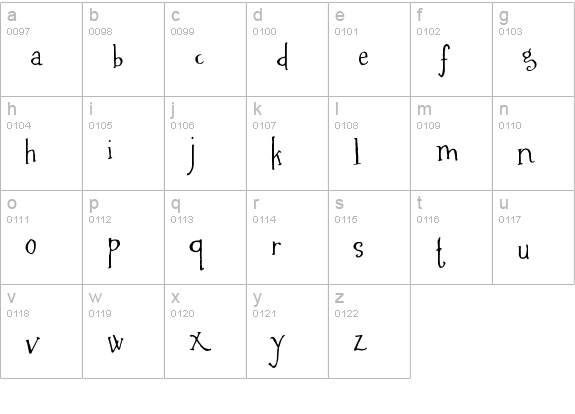 MA Flirty lowercase a-z preview