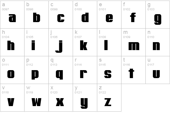 MachaCow lowercase a-z preview