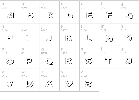 Machiavelli Shadow lowercase a-z preview