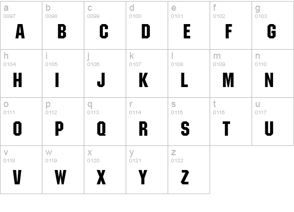 Machine BT lowercase a-z preview