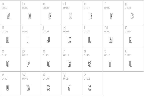 Machine-LightHC lowercase a-z preview