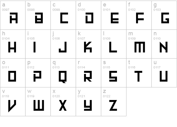 Machine Madness
 lowercase a-z preview