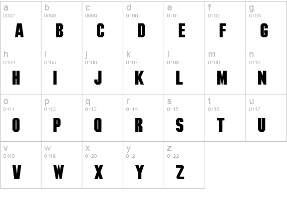Machined Bold lowercase a-z preview