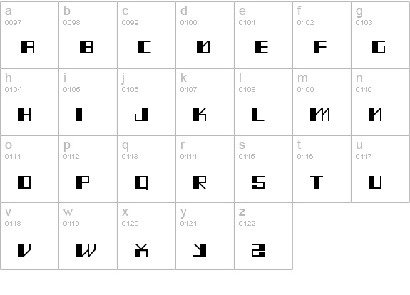 Mad Meka
 lowercase a-z preview