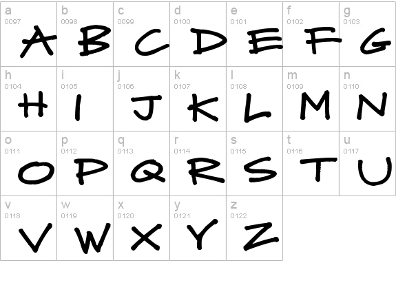 Mad Midnight Markers
 lowercase a-z preview