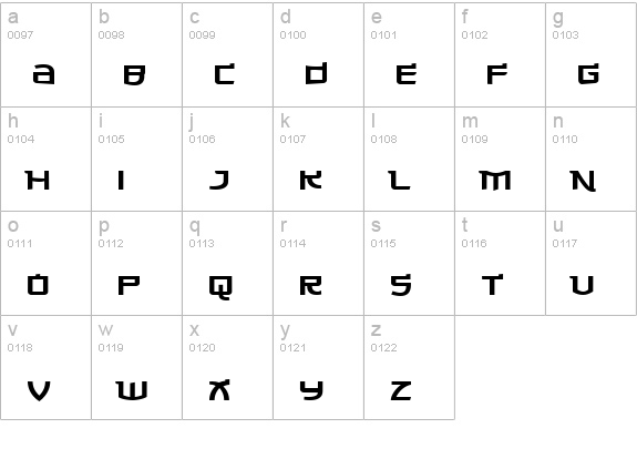 Made in China lowercase a-z preview