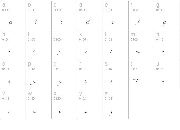 Mademoiselle Camille L lowercase a-z preview