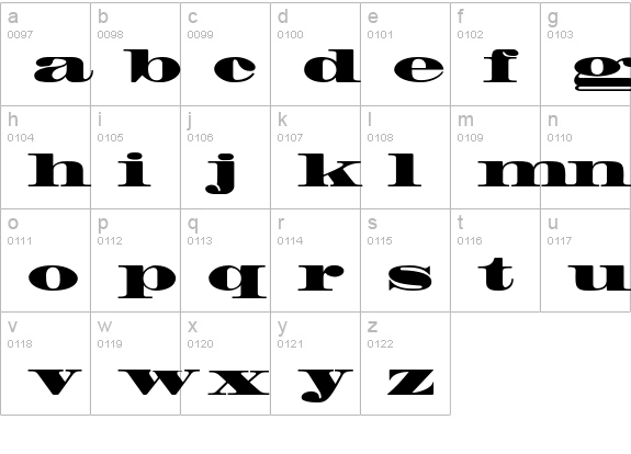 Madrone Std lowercase a-z preview